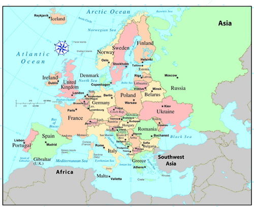 ATLAS - Map, Political, Physical, and Europe - JRank Articles